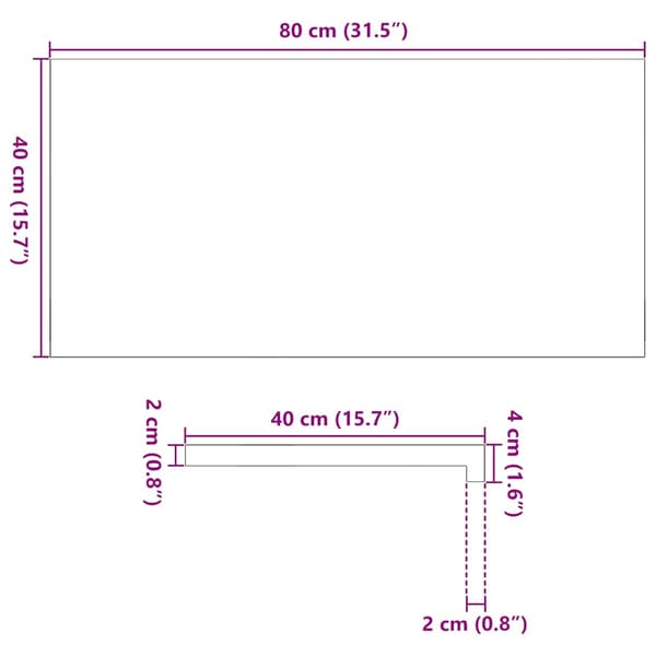 vidaXL vindueskarme 2 stk., ubehandlede, 80x40x2 cm, massivt egetræ