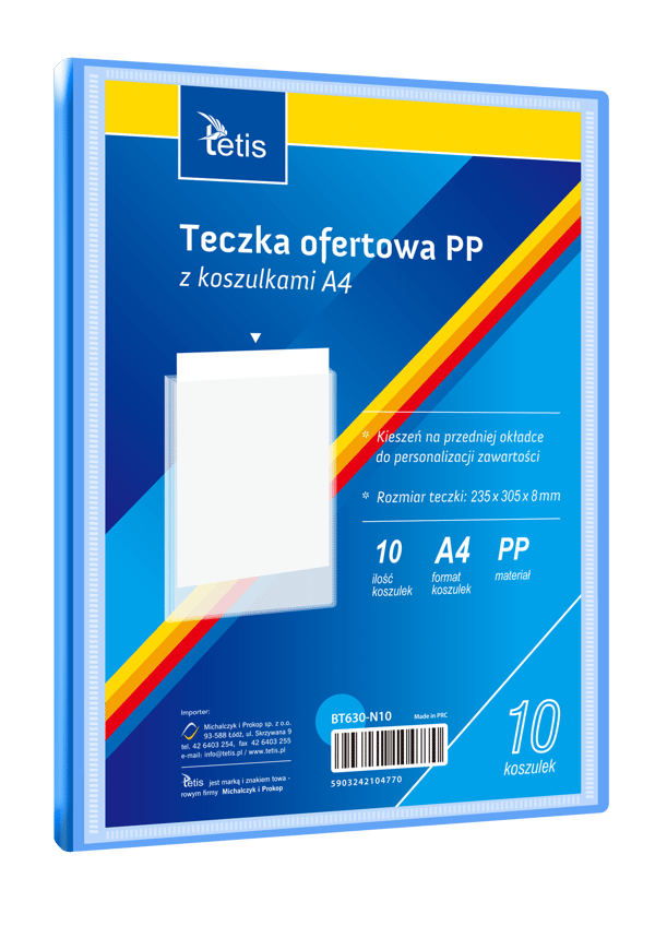 PP-esittelykansio, 10 taskua, A4, sininen