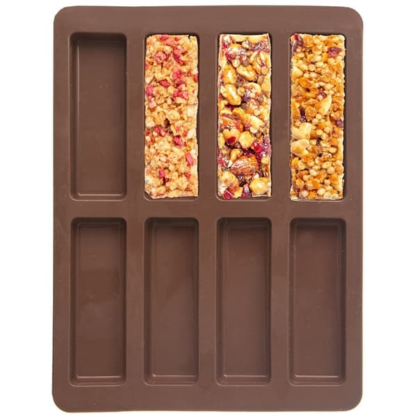 SILIKONEFORM TIL MÜSLIBARER, CHOKOLADE, PRALINE, SILIKONEBRUN 22