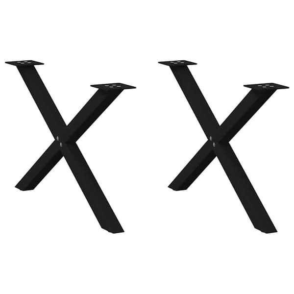 vidaXL X-formede sofabordsben 2 stk. sort stål