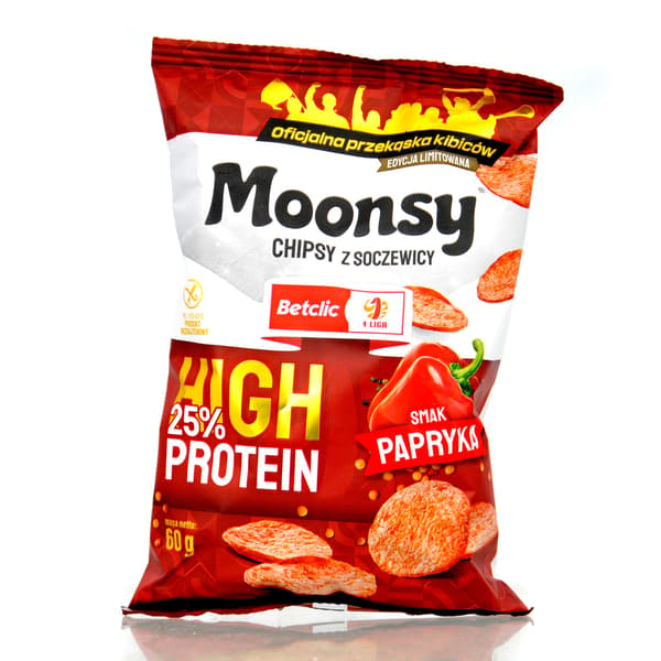 Moonsy High Protein 25%, Paprika - tynde linsechips 50% mindre fedt