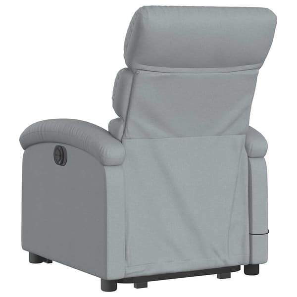 vidaXL Lyftbar massagefåtölj ljusgrå tyg