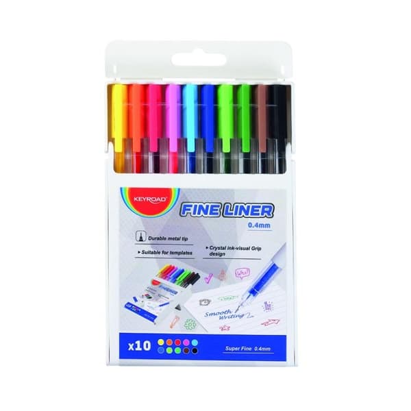 Fineliner 0,4 mm 10 farver