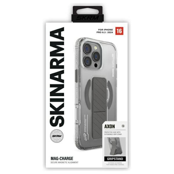 Skinarma Axon MagSafe-etui med stativ til iPhone 16 Pro Titanium