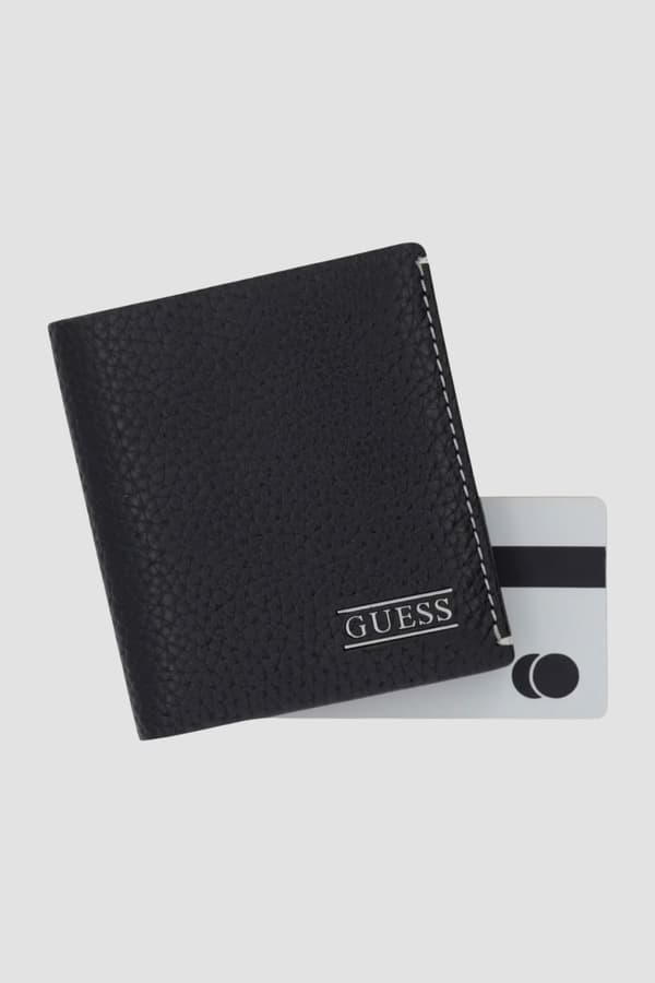 Guess svart läder herr Boston bifold plånbok S