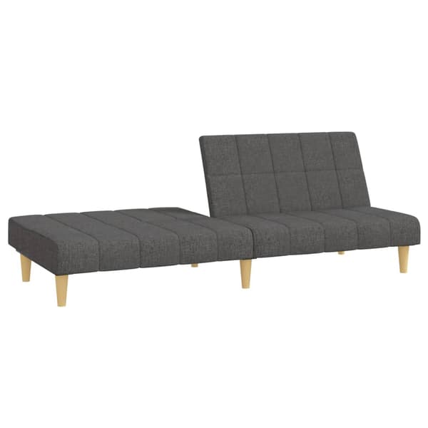 vidaXL 2-sits bäddsoffa, mörkgrå, klädd i tyg