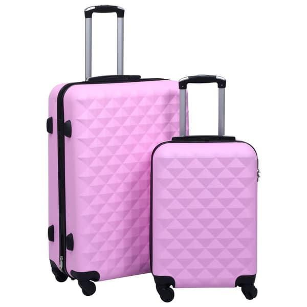 vidaXL Resväskeset med hjul, 2 st, rosa, ABS