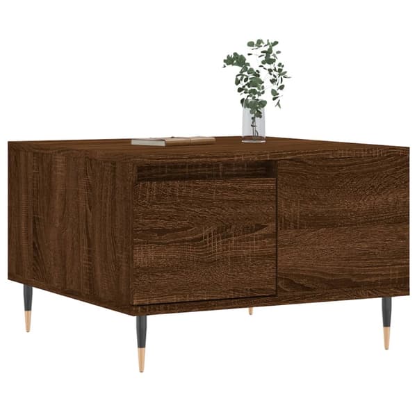 vidaXL sofabord brunt egetræ 55x55x36,5 cm
