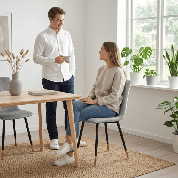 Livio stol, lysegrå fløjl