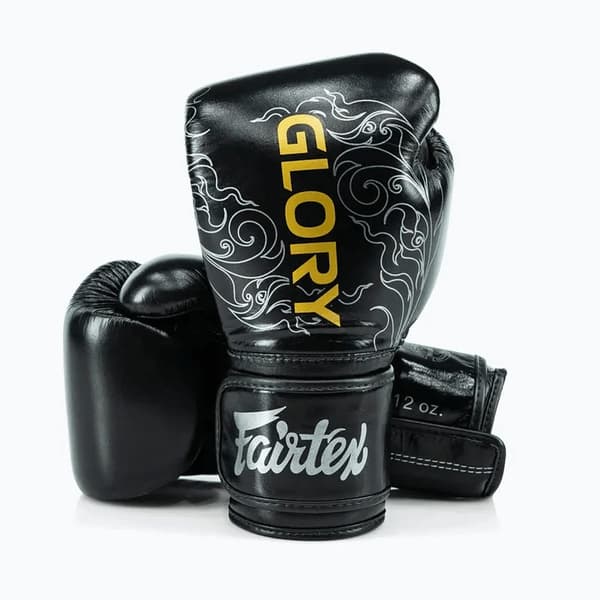 Fairtex Glory Kickboxing Konkurrence Træningsboksehandsker Sort/Sølv 14OZ