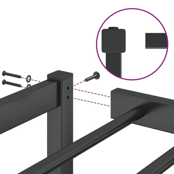 vidaXL metalsengestel sort 100x200 cm