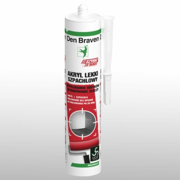 DEN braven Acryl 300ML snabb vit ljus kitt