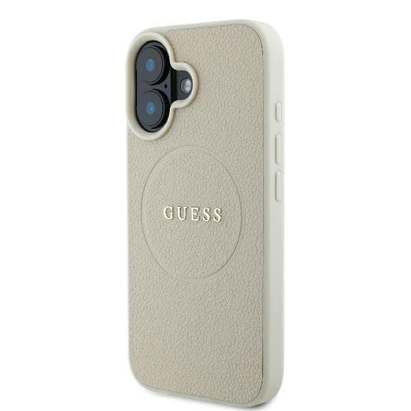 Guess Grained Ring MagSafe-skal till iPhone 16, Beige