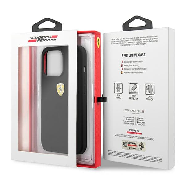 Ferrari-silikonikuori iPhone 13 Prolle, musta