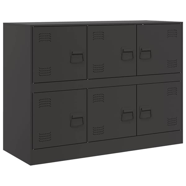 vidaXL skab, sort, 99x39x73 cm, stål