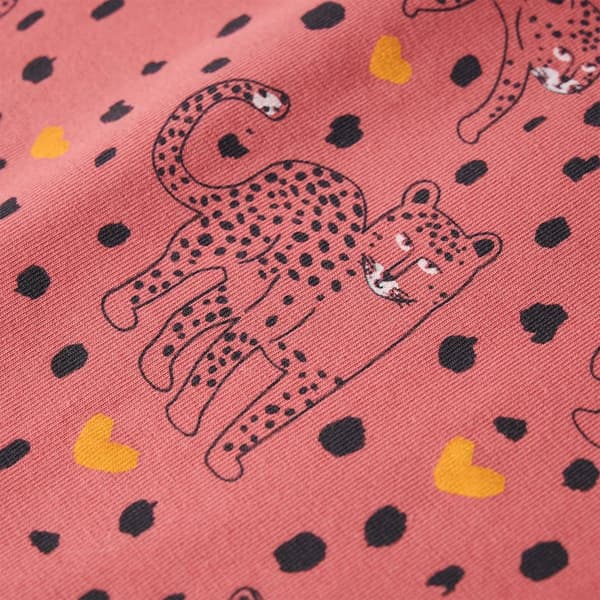 Barnpyjamas med lång ärm, gammalrosa, 104