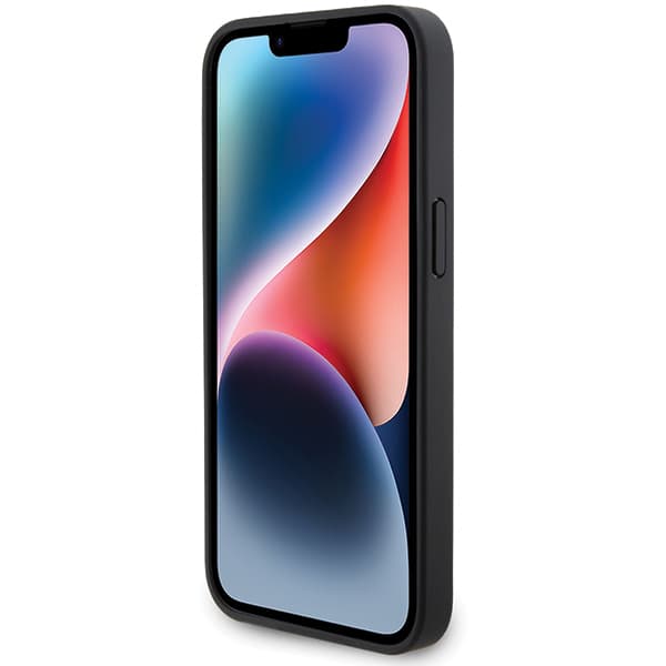 BMW Læderetui med Diamantmønster til iPhone 15 Pro Max, Sort