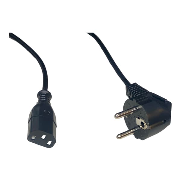 C13 strömkabel rak / vinklad shucko 0,4m