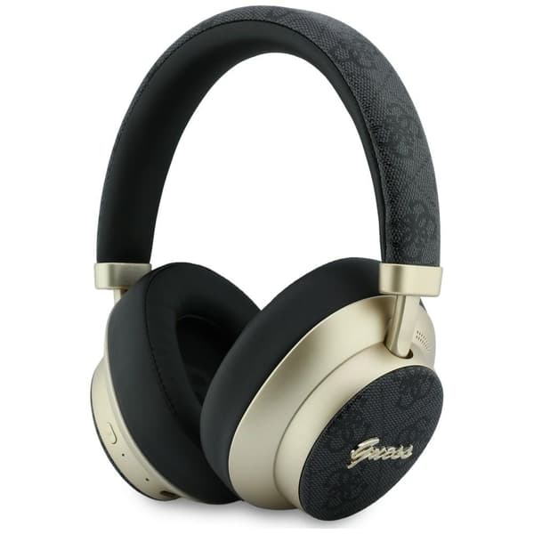 Guess Bluetooth ENC 4G Gold Script Metal Black Over-Ear-hörlurar