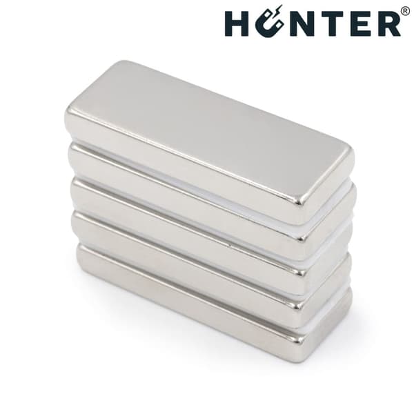 NEODYMIUM MAGNET 40x15x5 mm STÆRK PLADE Stang, Rektangulær, HUNTER