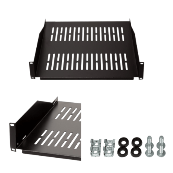 Hylde til LogiLink 19" rackskab, dybde 400 mm, frontmontering, 25 kg