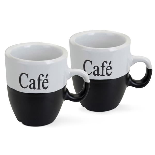 Sæt med sort-hvide kaffekrus 2x150 ml