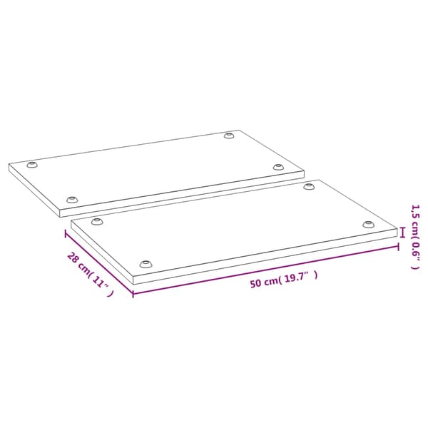 vidaXL Spishällskydd, 2 st, 50x28x1,5 cm, bambu