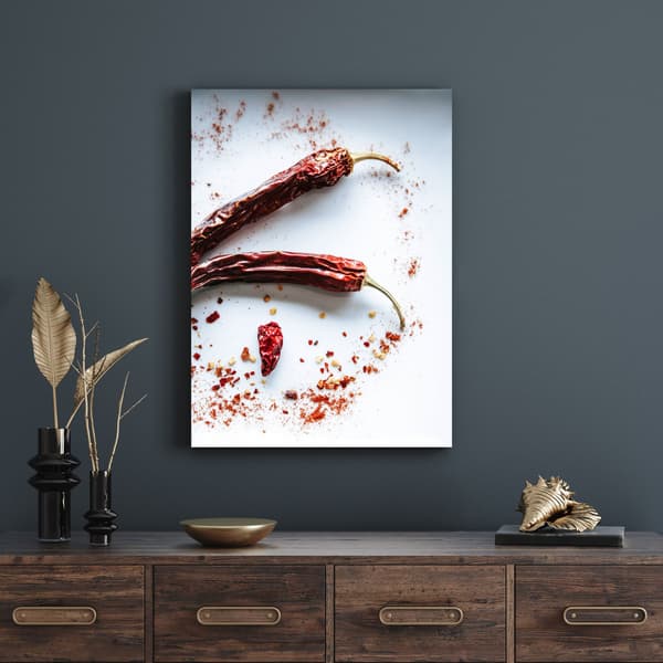 Lærredstryk med Peppers' Kitchen 60x120 cm