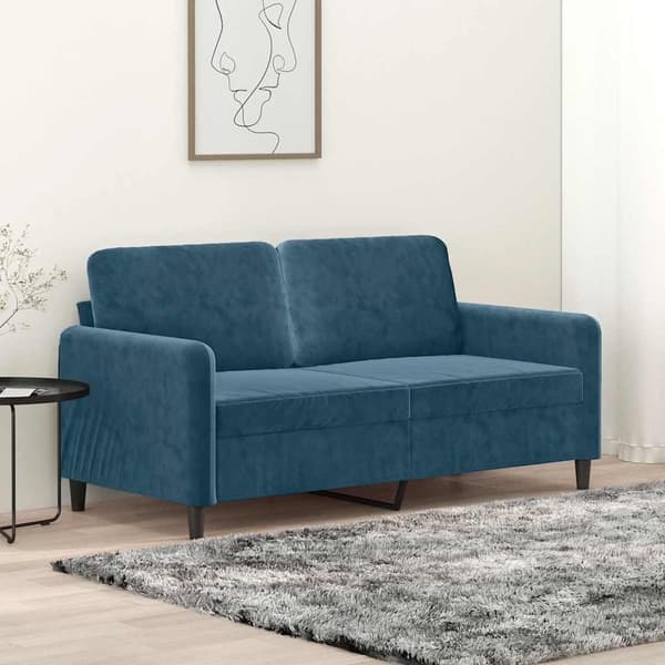 vidaXL 2-sitssoffa blå 140 cm klädd i sammet