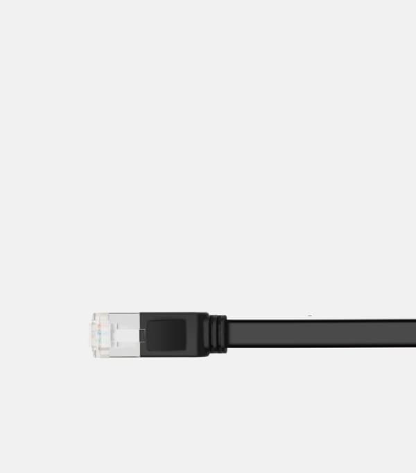Flad patchkabel UTP RJ45 Cat 6 1000Mbps netværkskabel 2m sort
