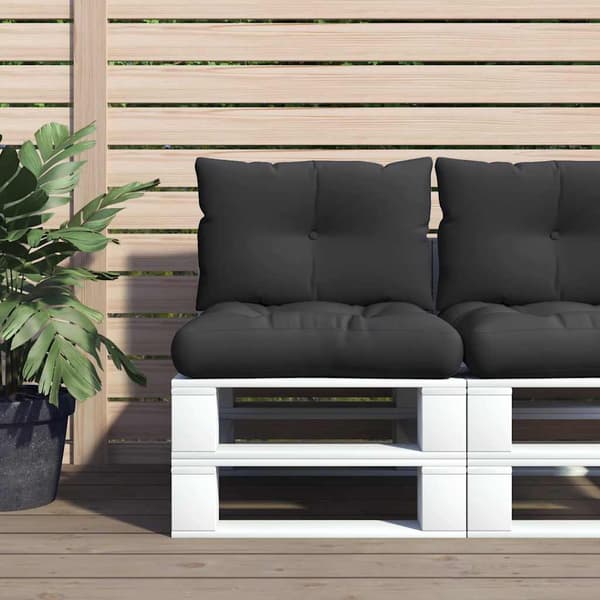 vidaXL pallehynder til sofa, 2 stk., sort, stof