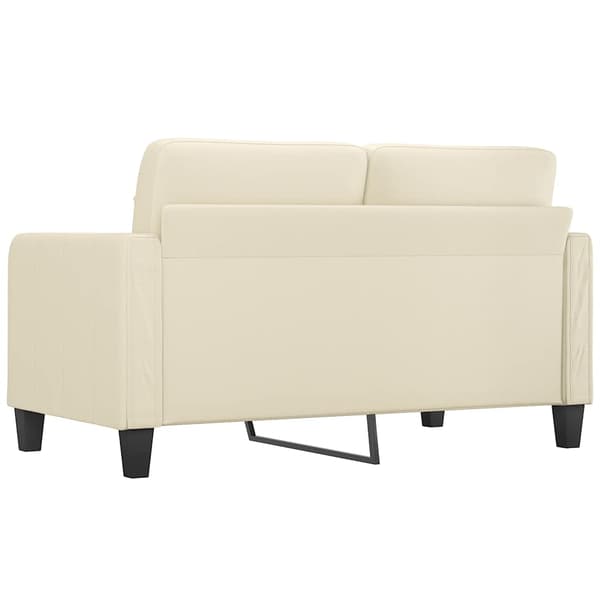 vidaXL 2-sitssoffa, krämfärgad, 140 cm, konstläder