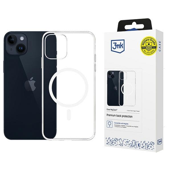3mk Clear MagCase för MagSafe, för iPhone 14 Plus, genomskinlig och vit