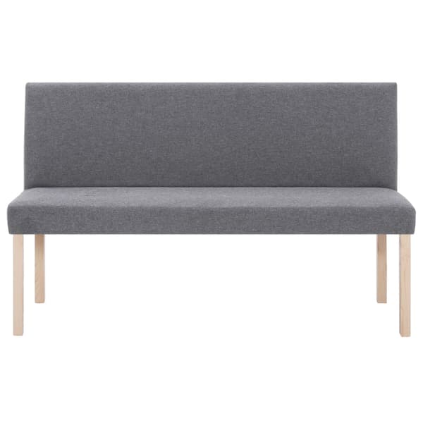 vidaXL bænk, 139,5 cm, lysegrå, polyester