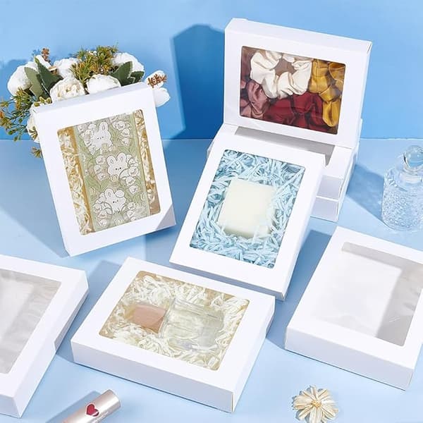 Presentask med fönster vit 17,5x13,5x3,5 cm PVC