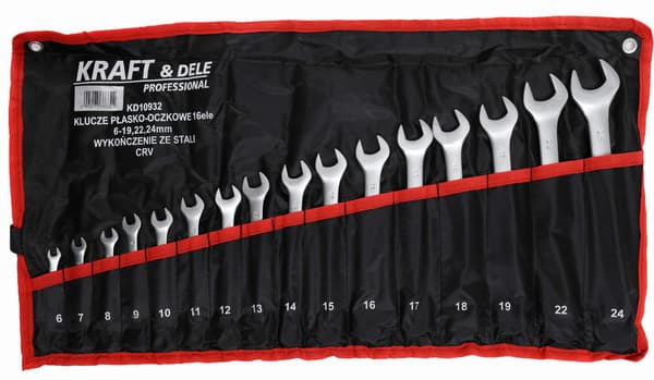 16-delte gaffelnøgler CRV 6-24mm KD10932