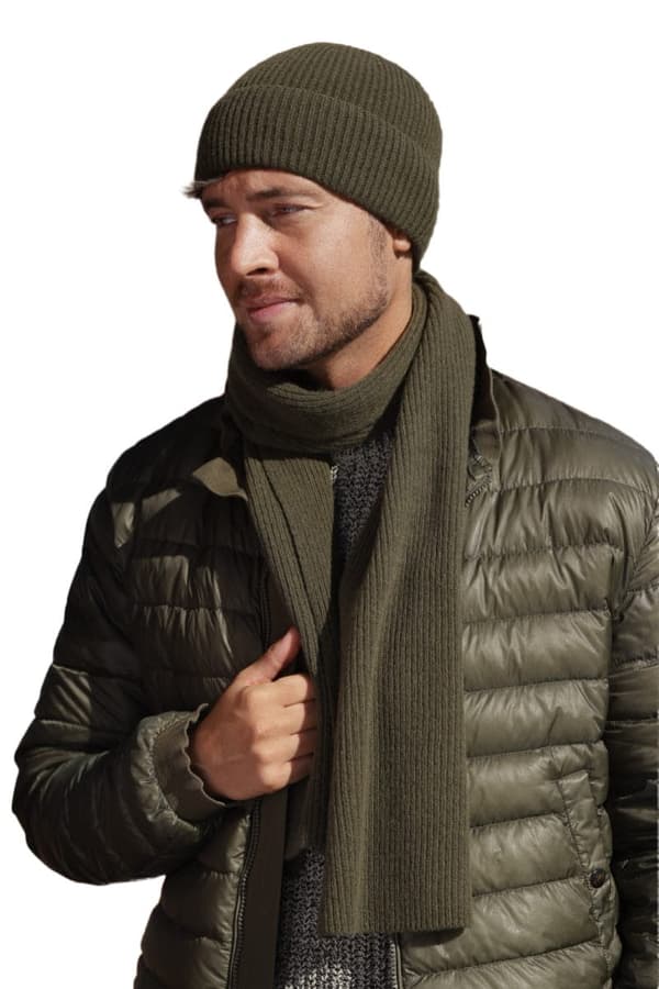 Liam - herr vintermössa, khaki, dubbelt lager 54-62