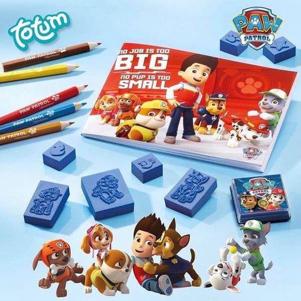 Paw Patrol stempler sæt farveblyanter blok