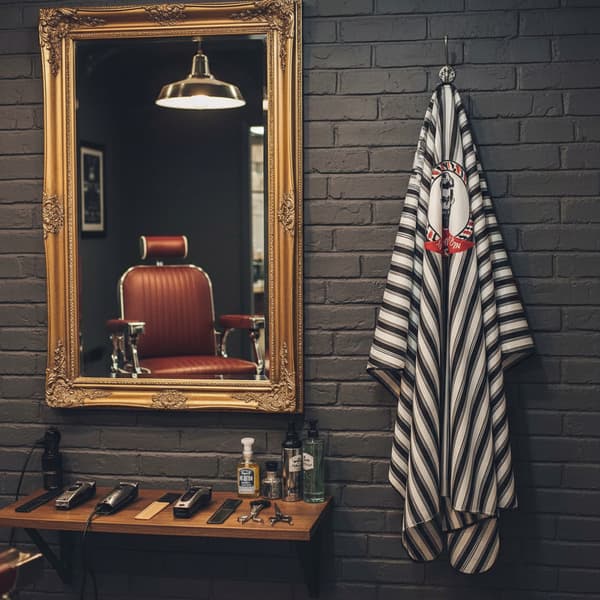 Barbermantel för en stor hårsalong