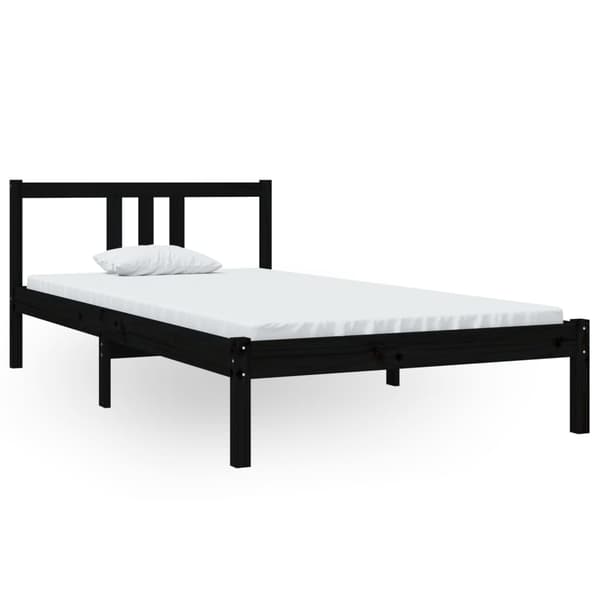 vidaXL sengestel sort massivt træ 100 x 200 cm