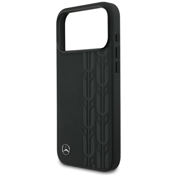 Mercedes Læder Laurbærblade MagSafe-etui til iPhone 17 Pro Max Sort
