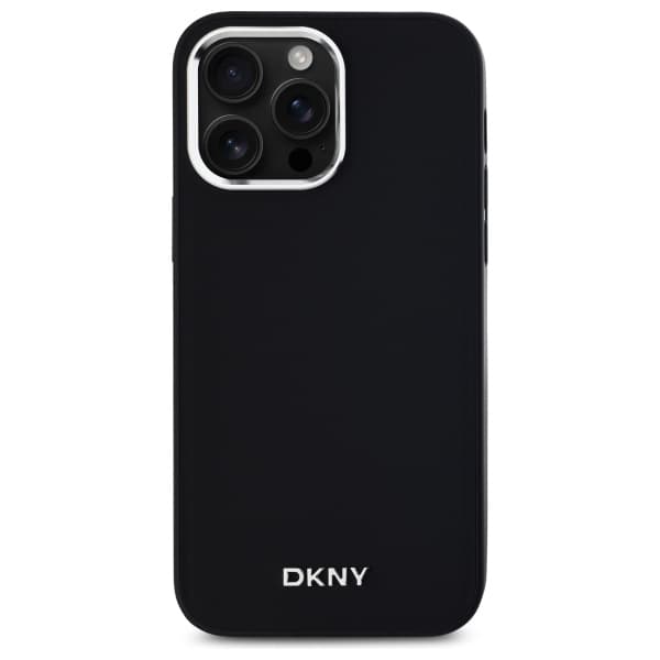 DKNY Plain Logo MagSafe -kotelo iPhone 14 Pro Maxille, musta
