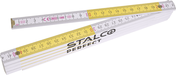Stalco Foldbart Målebånd Hvid og Gul Perfect 2m
