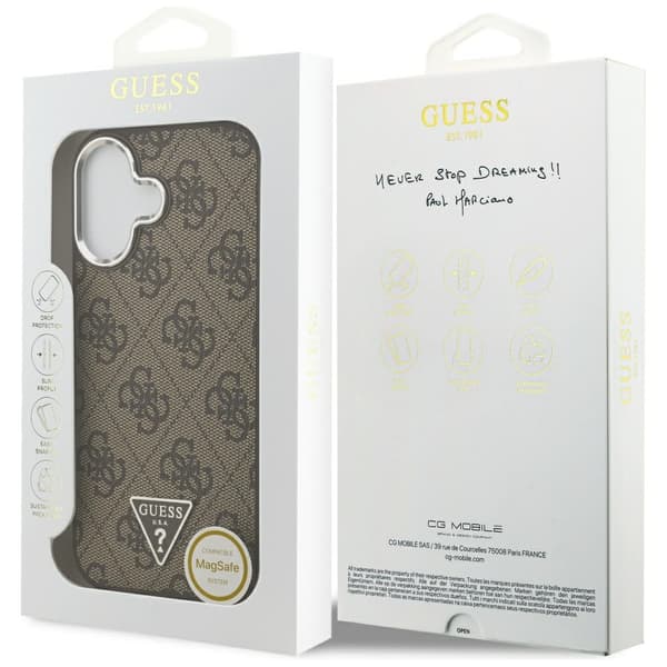 Guess 4G Triangle Logo MagSafe-etui til iPhone 17 brun sølv