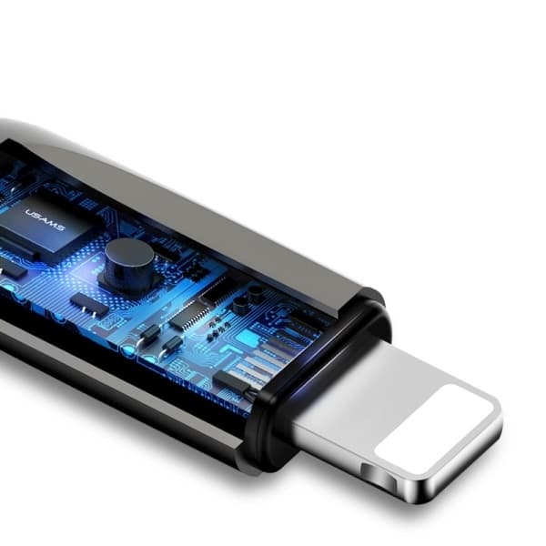 USAMS power-off U-Sun USB-A til Lightning-kabel 1,9 m sort