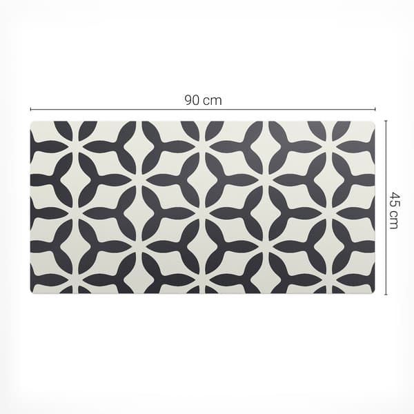 Moderne geometrisk blomstermønster skrivebordsplade til kontor 90x45 cm