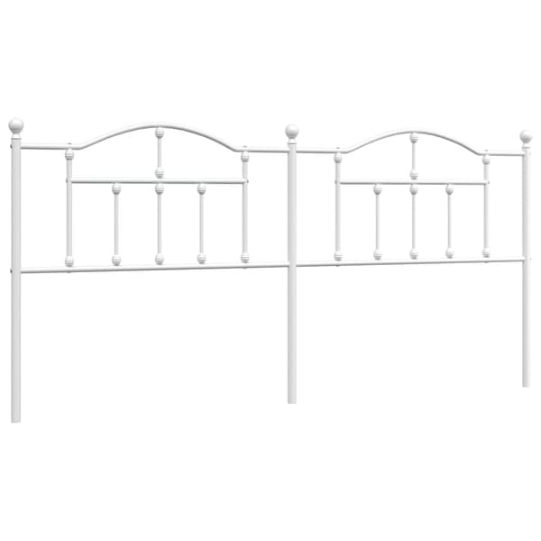 vidaXL Metallsänggavel, Vit, 200 cm