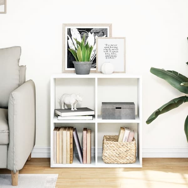 vidaXL Hyllenhet, Vit, 69,5x29x69,5cm, Träbaserat material