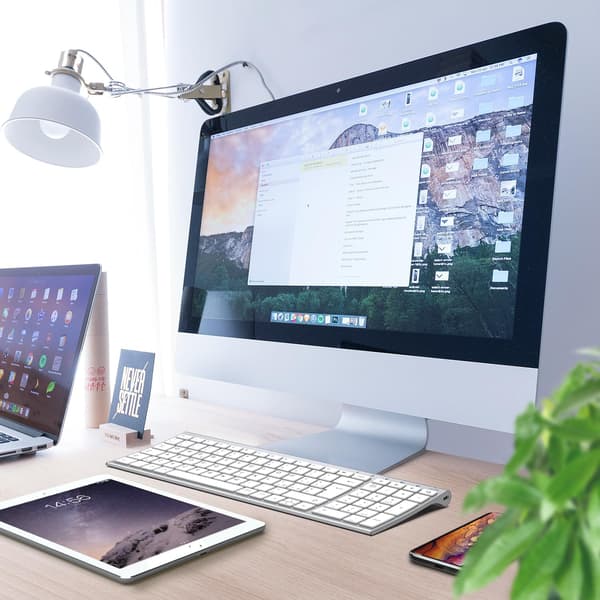 Bluetooth 5.1 numerisk ergonomisk tastatur til flere enheder iClever