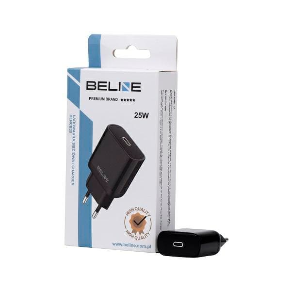 Beline 1x USB-C 25W PD 3.0 BLNCB25 GaN Sort Vægoplader